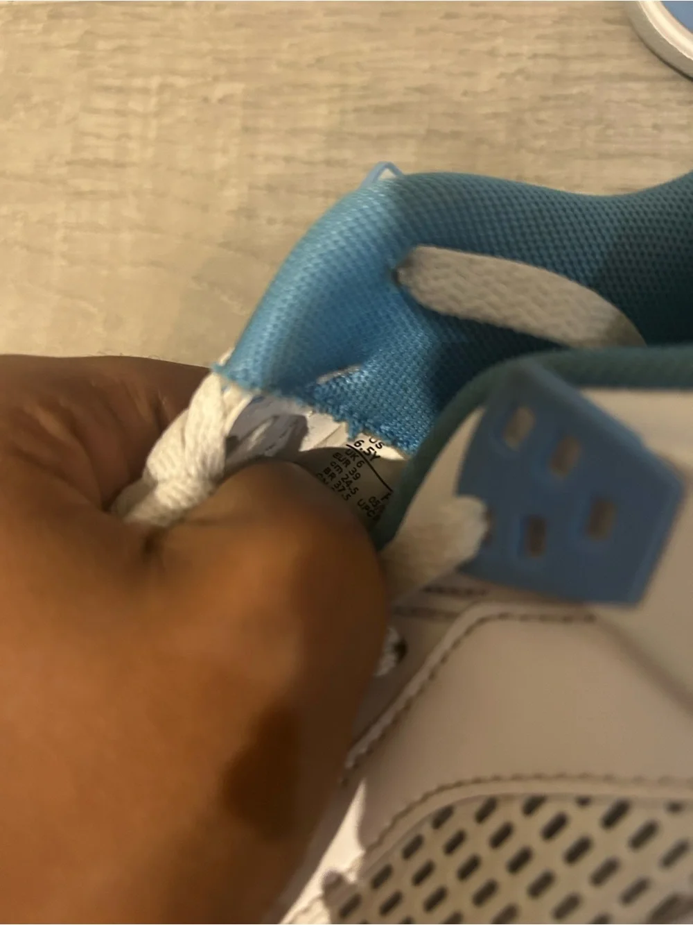 Jordan Men's White and Light Blue Retro Sneakers